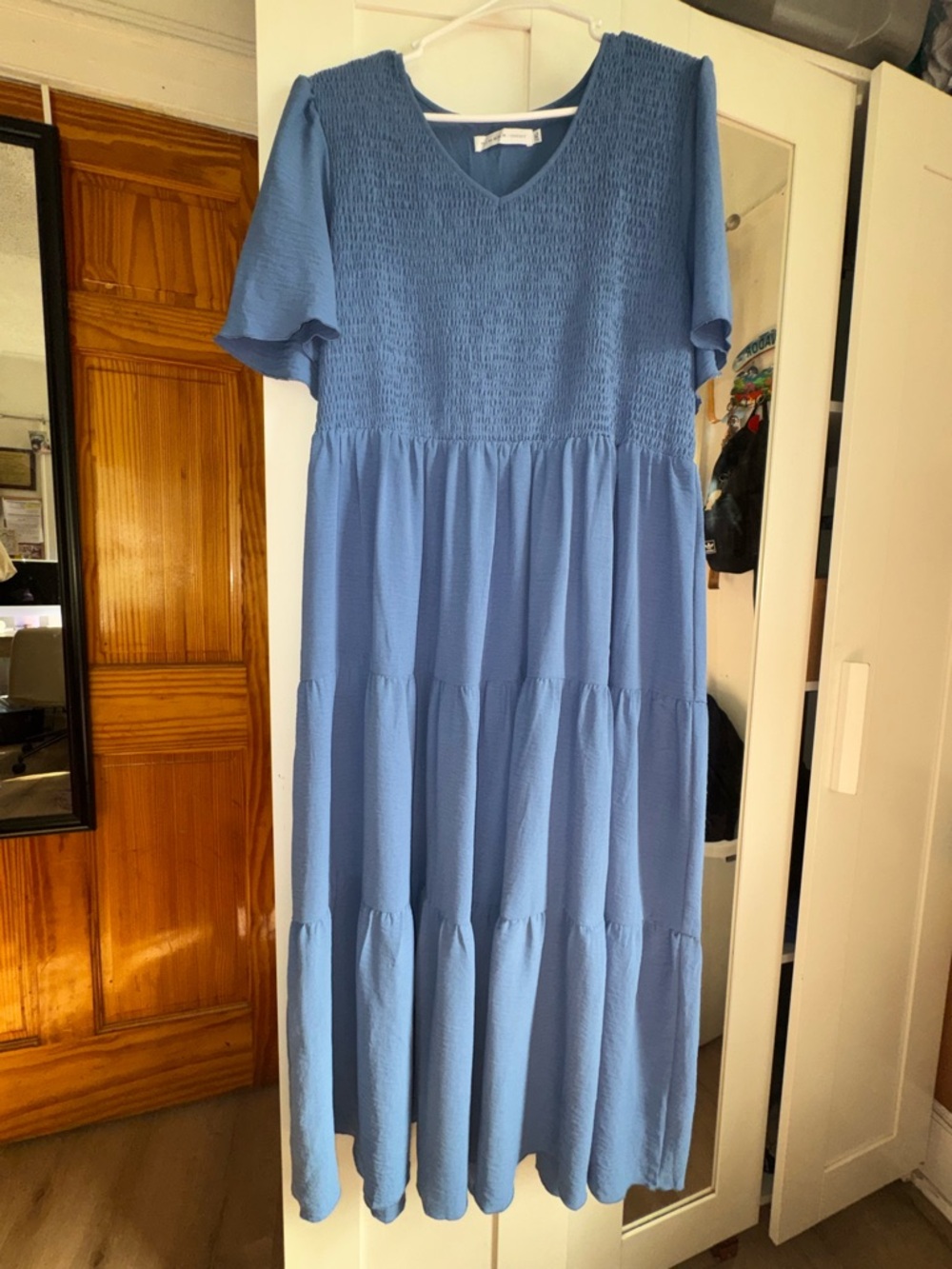 Sky Blue Smocked Tiered Maxi Dress - Women's Flowing Summer Dress